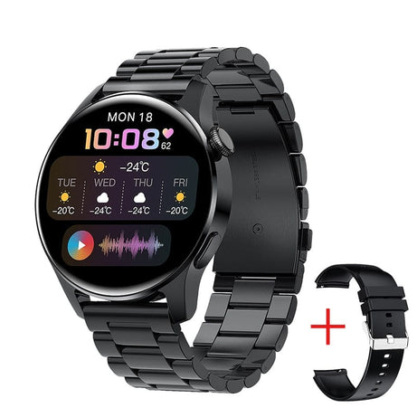 Trade Castle Steel black / SPAIN LIGE New Bluetooth Call Smart Watch Men Full Touch Sport Fitness Watches, Waterproof Heart Rate Steel Band Smartwatch Android iOS