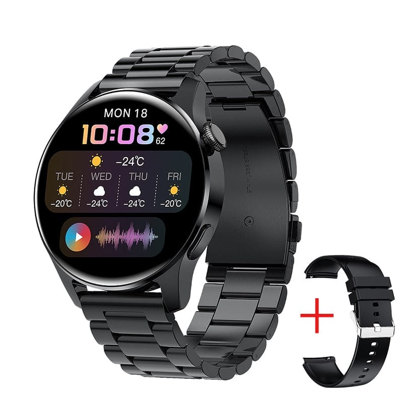 Trade Castle Steel black / SPAIN LIGE New Bluetooth Call Smart Watch Men Full Touch Sport Fitness Watches, Waterproof Heart Rate Steel Band Smartwatch Android iOS