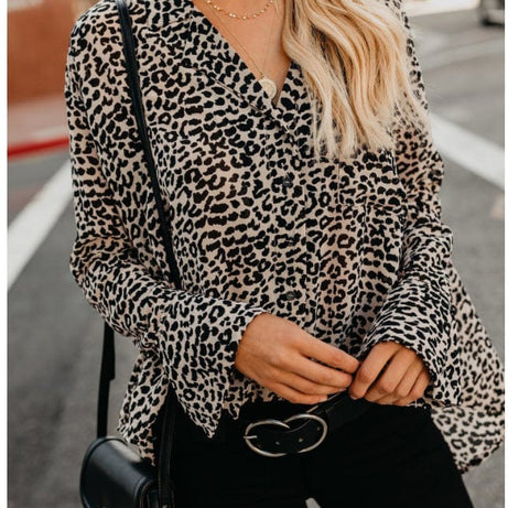 Trade Castle Summer items Leopard print / 3XL Summer Chiffon Blouse Tops For Women Shirt Ladies Shirts