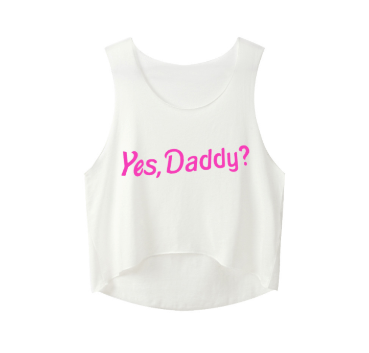 Trade Castle Summer items White / L Yes Daddy Crop Tops Letters Printing Women Sleeveless Tanks Summer Funny Short Cute Tops For Girls