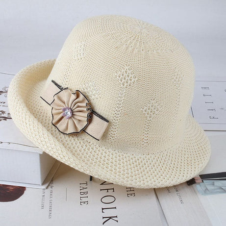 Trade Castle Summer items Women'S Hats Korean Version Of The Fashion Alice Along The Flower Knitted Women'S Hats Sun Hats