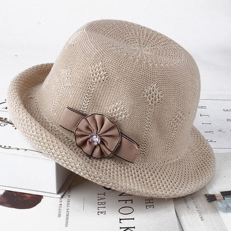 Trade Castle Summer items Women'S Hats Korean Version Of The Fashion Alice Along The Flower Knitted Women'S Hats Sun Hats