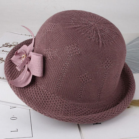 Trade Castle Summer items Women'S Hats Korean Version Of The Fashion Alice Along The Flower Knitted Women'S Hats Sun Hats