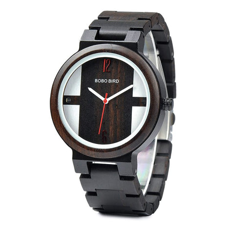 tradecastle mens Black Wooden watches