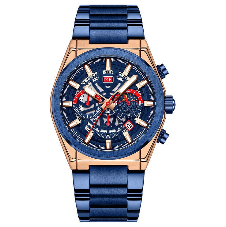 tradecastle mens Blue gold Men's business watches