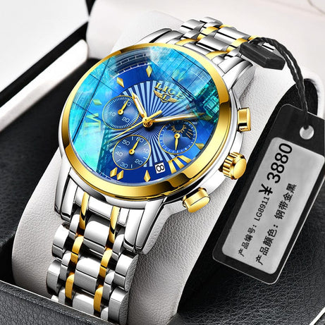 tradecastle mens Gold blue Trend mechanical watches