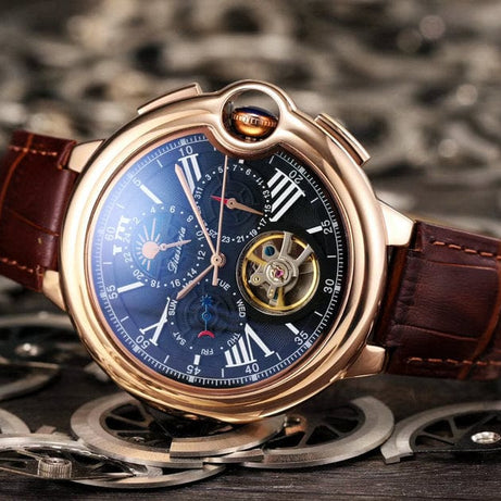 tradecastle mens Gold brown Mechanical watches