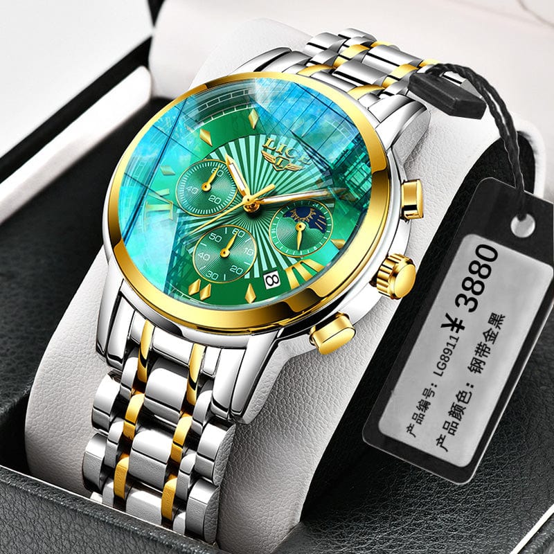 tradecastle mens Gold green Trend mechanical watches