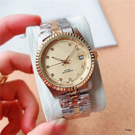 tradecastle mens Gold Stainless Steel Mechanical Watches For Men