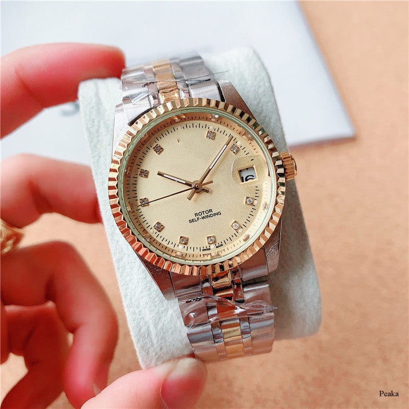 tradecastle mens Gold Stainless Steel Mechanical Watches For Men