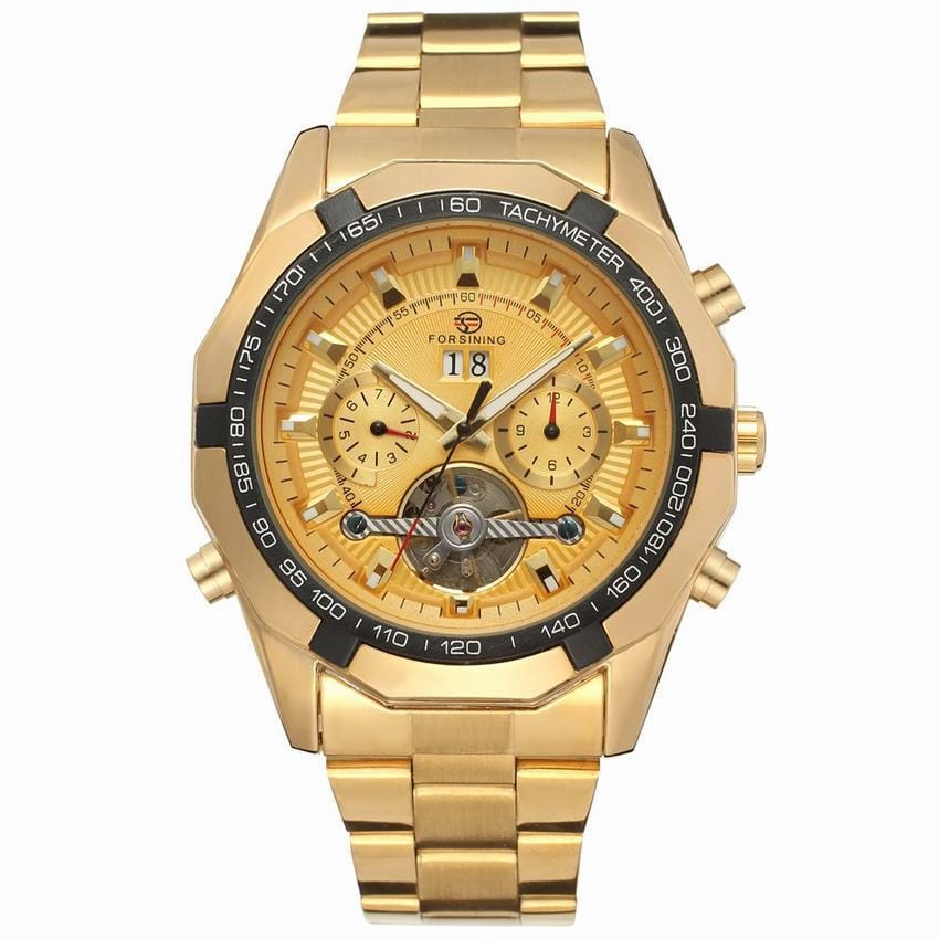 tradecastle mens Golden Gold Watches Men