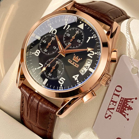 tradecastle mens OLEVS Luxury Mens Watches Waterproof Luminous Quartz