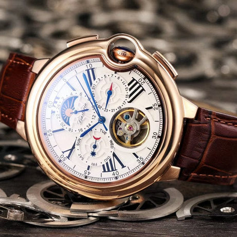 tradecastle mens White brown Mechanical watches